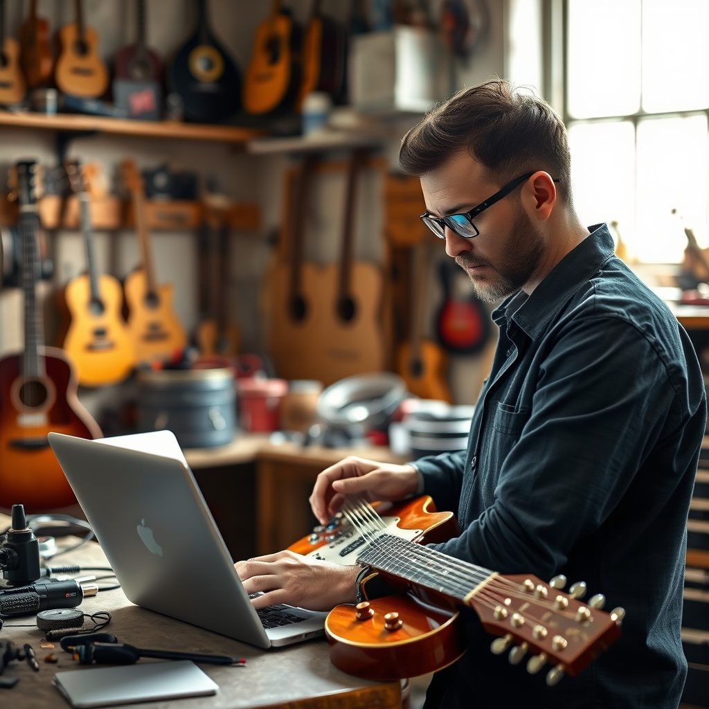 Ateliê de reparo de instrumentos musicais